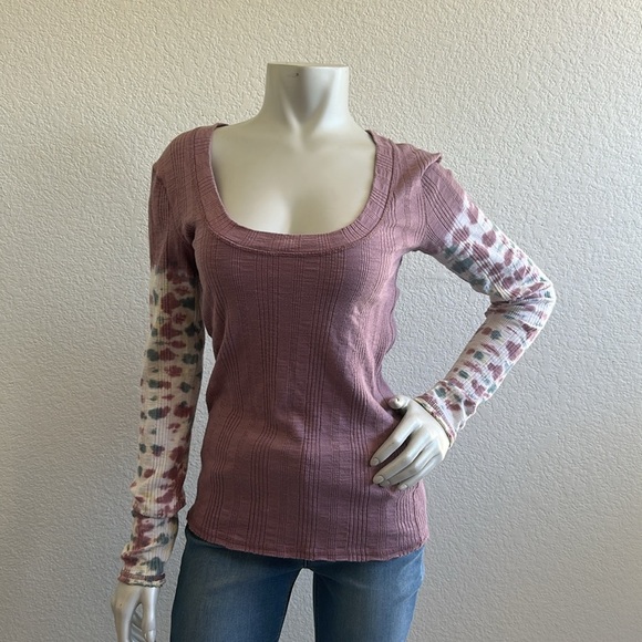 Free People Women's Big Sur Tie-Dye Tee, Misty Mountain Color - Picture 4 of 9